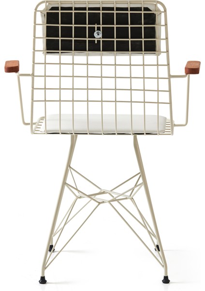 Akın Lüx Kollu Tel Sandalye - Beyaz - 83X39X59,5 cm