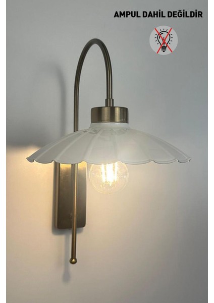 Beyaz Metal Aplik, Salon, Mutfak, Koridor, Kafe, Butik, E27 Duyli, Şık Aydınlatma modelleri