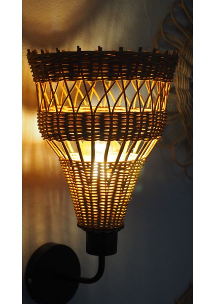 El Yapımı Rattan Aplik Sırma | Zarif Tasarım, Sıcak Aydınlatma