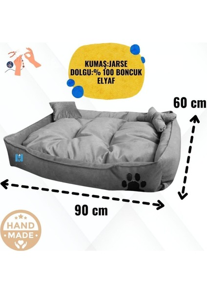 Yıkanabilir Kedi ve Köpek Yatağı Büyük Boy Hand Made