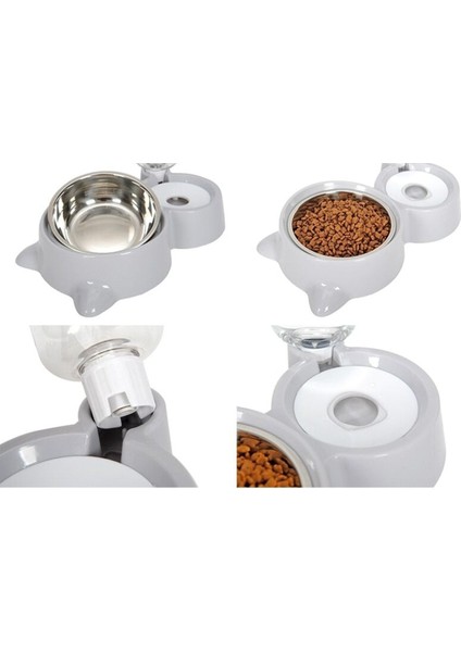 Geniş Kapasiteli Otomatik Su ve Mama Kabı, Gri Renk, Pratik ve Şık Tasarım fırsatları