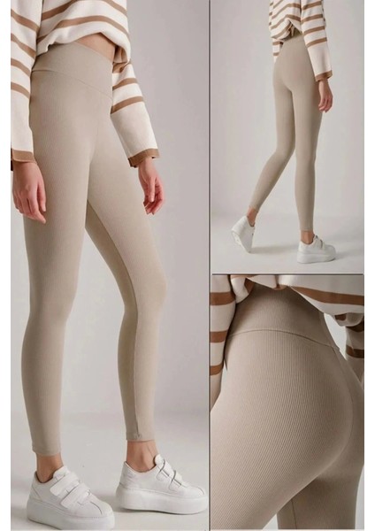 Fitilli Tayt Bej Yüksek Bel Tayt fiyatları