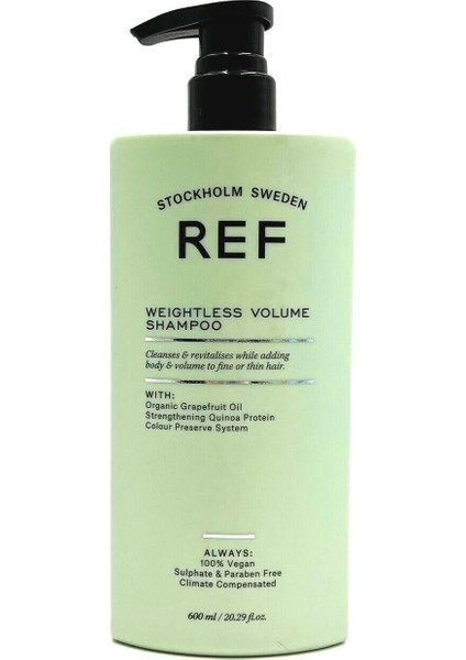 -Ref Tüm Saç Tipleri İçin Hacimlendirici Şampuan 600 ml Weıghtless Volume Shampoo