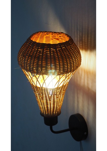El Yapımı Lale Rattan Duvar Lambası | Doğal ve Otantik Aydınlatma indirimleri