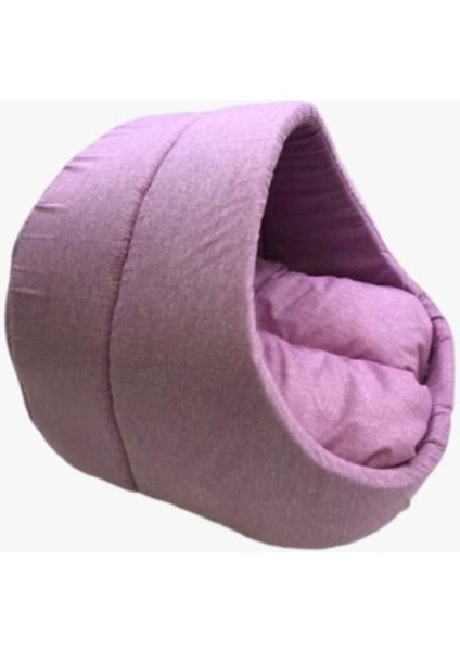 Pembe Kedi Mağara Ev Yuvası Yıkanabilir 40X40 cm