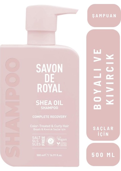 Shea Yağı Boyalı ve Kıvırcık Saçlar Için Iyileşme Etkili Şampuan, 500ML