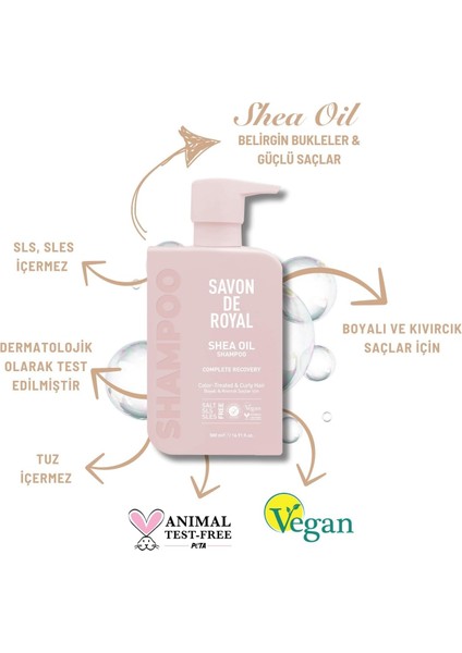 Shea Yağı Boyalı ve Kıvırcık Saçlar Için Iyileşme Etkili Şampuan, 500ML