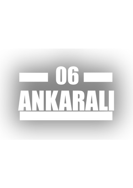 06 Ankaralı Araba Sticker 17X17 cm Beyaz