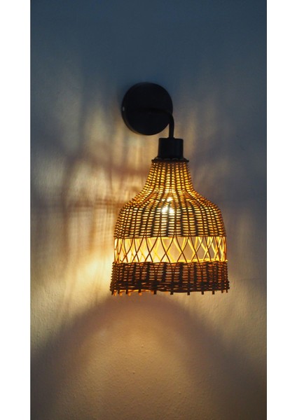 Bistro Model Rattan Duvar Lambası | Doğal ve Mütevazı Tasarım