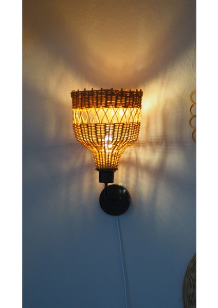 Bistro Model Rattan Duvar Lambası | Doğal ve Mütevazı Tasarım fiyatları