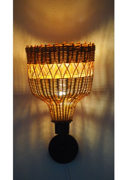 Bistro Model Rattan Duvar Lambası | Doğal ve Mütevazı Tasarım