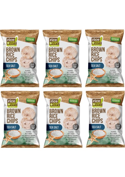 6 Adet Glutensiz Sea Salt, Brown Rice Chips 60 gr