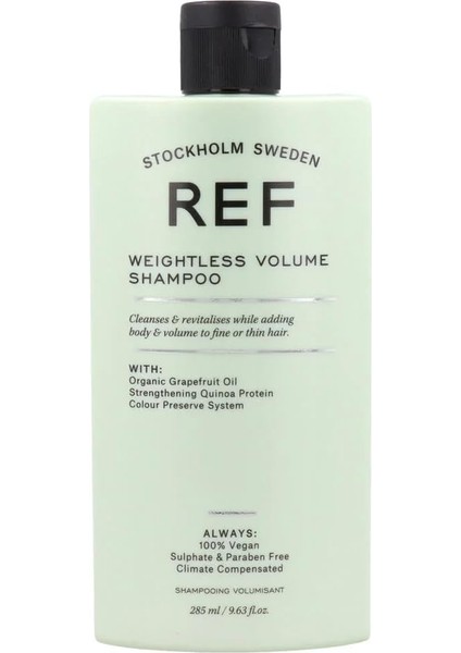 Reference Of Sweden-Ref Weıghtless Volume Shampoo 285 ml Tüm Saç Tipleri İçin Hacimlendirici Şampuan