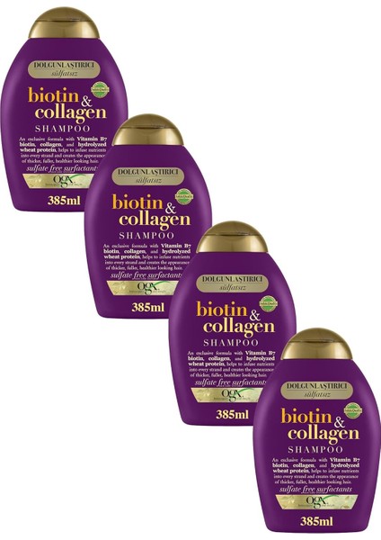 Dolgunlaştırıcı Biotin & Kolajen Şampuan (4 x 385 Ml)