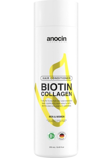 Bitkisel Sülfatsız, Tuzsuz, Biotin + Collagen Saç Kremi, Karşıtı Saç Kremi 250 ml
