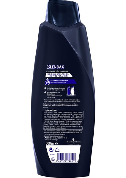 Erkekler Için Mentol Ferahlığı Nane Özlü Şampuan, 500 ml