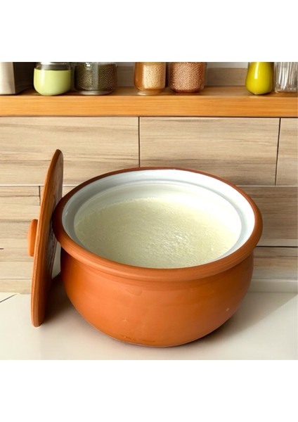 Sırlı Doğal Toprak Kapaklı Yoğurt Mayalama Güveci-Tenceresi Büyük Boy 5 Litre fiyatları
