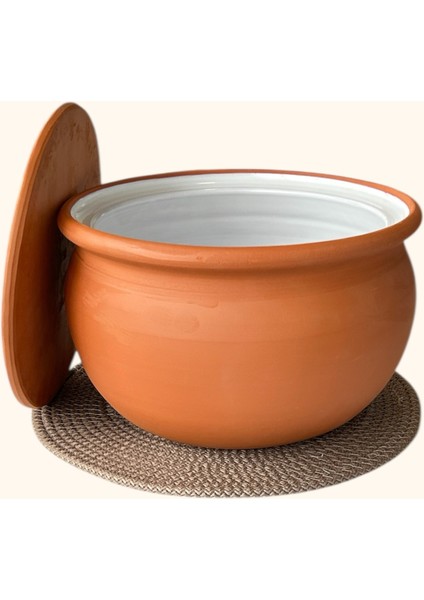 Sırlı Doğal Toprak Kapaklı Yoğurt Mayalama Güveci-Tenceresi Büyük Boy 5 Litre fırsatları