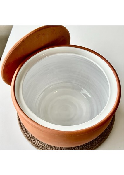 Sırlı Doğal Toprak Kapaklı Yoğurt Mayalama Güveci-Tenceresi Büyük Boy 5 Litre indirimleri