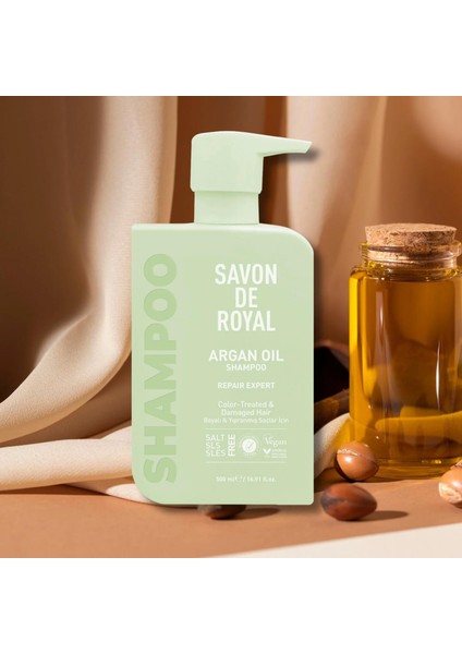Argan Yağı Içeren Boyalı & Yıpranmış Saçlar Için Onarım Uzmanı Şampuan, 500ML