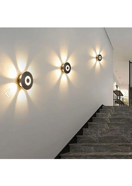 7W Sarı Dış Mekan LED Aplik, Enerji Tasarruflu ve Dayanıklı Metal Materyal