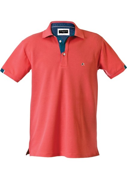 Polokoton % 100 Pamuk Polo Yaka Erkek T-Shirt – Somon Renk, Düğmeli, Kısa Kollu Yazlık Model
