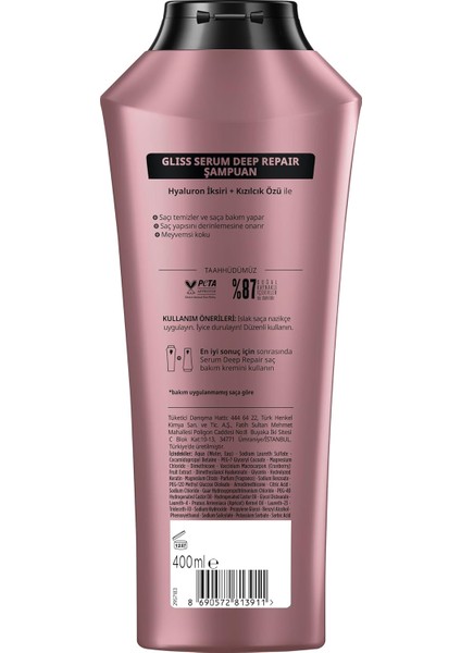 Serum Deep Repair Biotin Kompleksi ve Şakayık Çiçeği Özlü Şampuan 400 ml modelleri