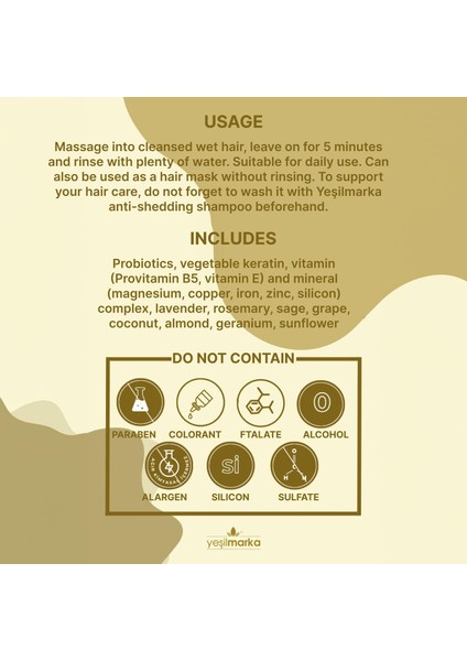 Doğal Saç Kremi -Bitkisel Keratin -Probiyotikli Saç Kremi -Doğal, Organik ve Vegan Saç Kremi indirimleri