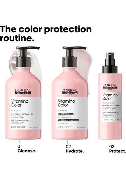Paris Serie Expert Vitamino Color Boyalı Saçlar İçin Renk Koruyucu Şampuan 500 ml indirimleri