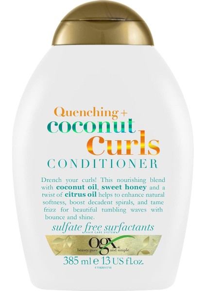 Bukleli Saçlar İçin Nemlendirici Coconut Curls Sülfatsız Bakım Kremi (385 ml)