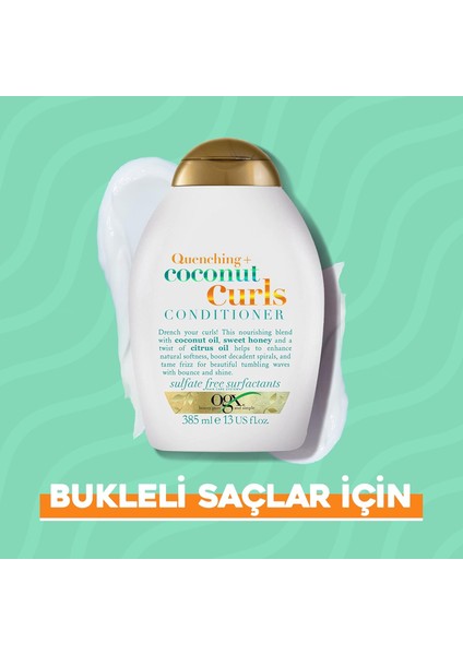 Bukleli Saçlar İçin Nemlendirici Coconut Curls Sülfatsız Bakım Kremi (385 ml) fırsatları