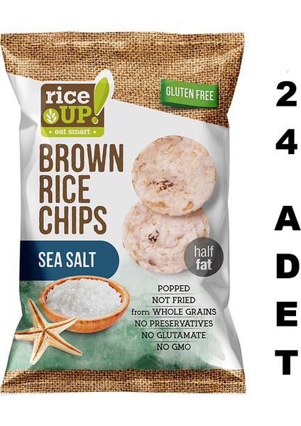 24 Adet Glutensiz Sea Salt, Brown Rice Chips 60G