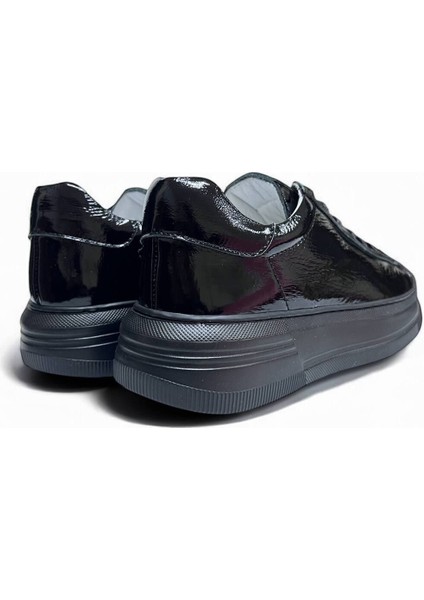 Nova Siyah Hakiki Rugan Basic Kadın Sneaker