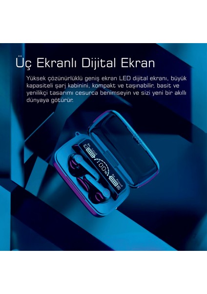 🎯 M19 Tws Bluetooth 5. 1 Kulaklık – LED Şarj Göstergeli Kutu, Dokunmatik Kontrol, Suya Dayanıklı