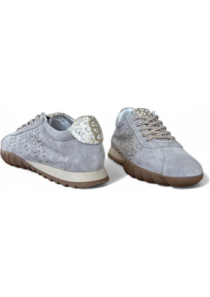 Loreva Buz Gri Süet Troklu Hakiki Deri Fashion Kadın Sneaker modelleri