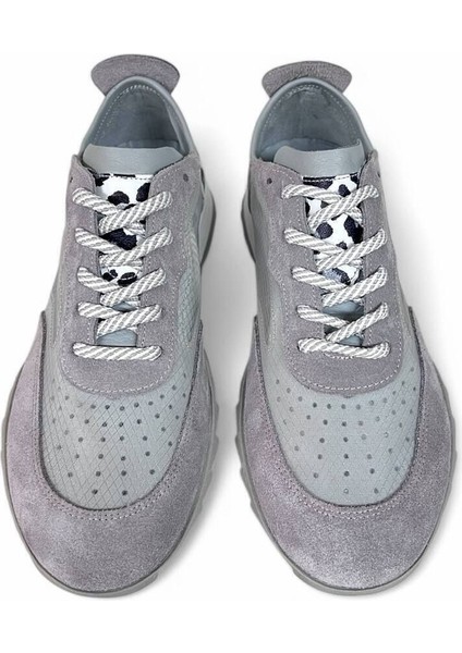 Trenox Gri Multi Hakiki Deri Fashion Kadın Sneaker