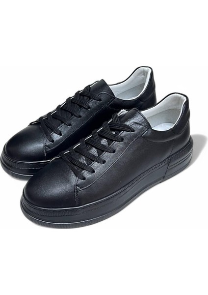 Nova Siyah Hakiki Deri Basic Kadın Sneaker