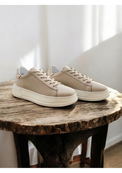 Nova Bej Hakiki Deri Basic Kadın Sneaker