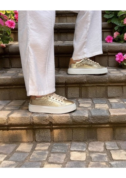 Ravella Hakiki Deri Basic Gold Kadın Sneaker fiyatları