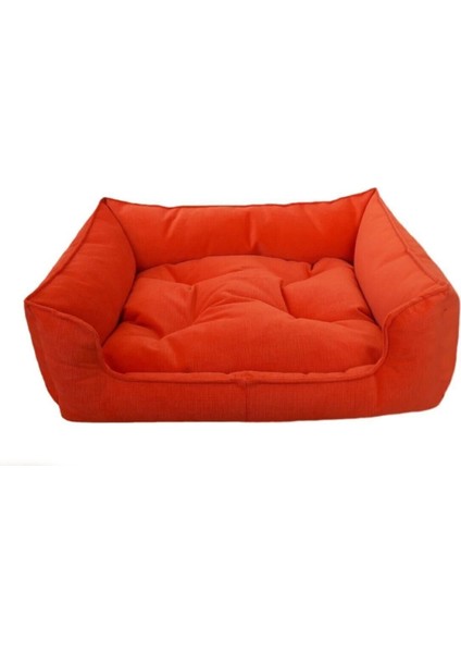 Kırmızı Kedi ve Küçük Irk Köpek Yatağı 50x40x17, Rahat ve Şık Uyku Alanı