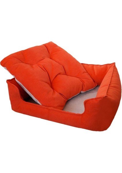 Kırmızı Kedi ve Küçük Irk Köpek Yatağı 50x40x17, Rahat ve Şık Uyku Alanı indirimleri