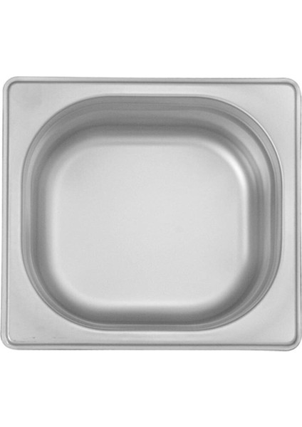 Çelik Gastronorm Küvet, Standart, GN 1/6, 17.6x16.2x15 cm, Gümüş