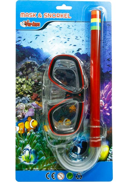 Yetişkin Dalış Maskesi ve Şnorkel Seti Kırmızı (M302S01)