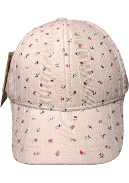 Spteks Kitti 1-3 Yaş Kız Bebek Krem Renk Çıtır Çiçek Desenli Yazlık Şapka fırsatları