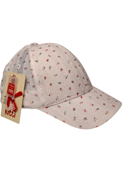 Spteks Kitti 1-3 Yaş Kız Bebek Krem Renk Çıtır Çiçek Desenli Yazlık Şapka indirimleri