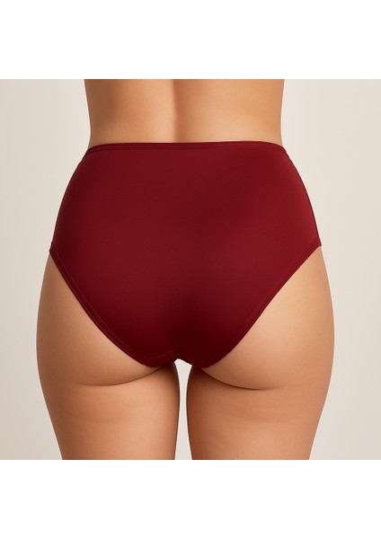 Bordo Sculptfit Yüksek Bel & Toparlayıcı & Şekillendirici Bikini Altı