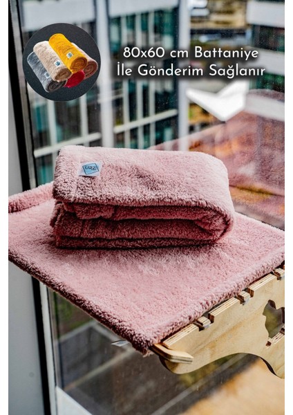 Cama Asılan Vantuzlu Kedi Yatağı Pudra Renk Battaniye 80X60 cm fiyatları