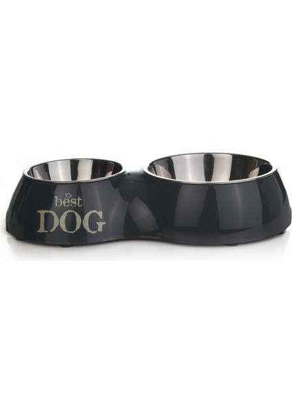 Köpek Ikili Mama ve Su Kabı, Paslanmaz Çelik, 37X22CM, 350ML ve 700ML