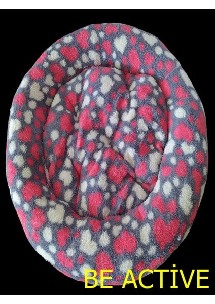 Renkli peluş simit yatak, gri, kalpli, rahat uyku alanı, yüksekliği 20-37 cm modelleri