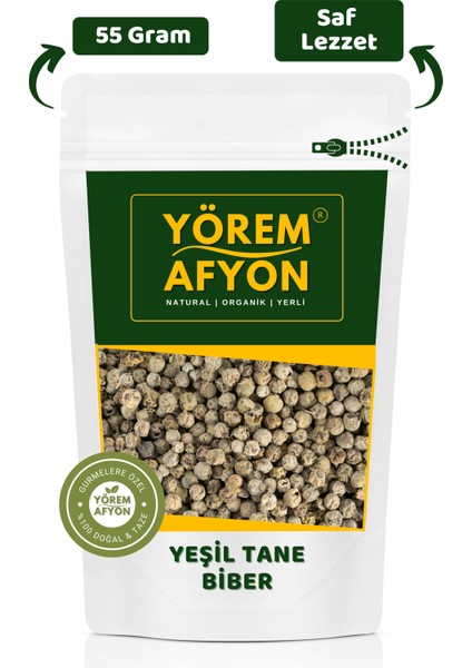 Yörem Afyon Meşhur Kahramanmaraş Keskin Tat Yeşil Tane Biber, Karabiber | 55GR.